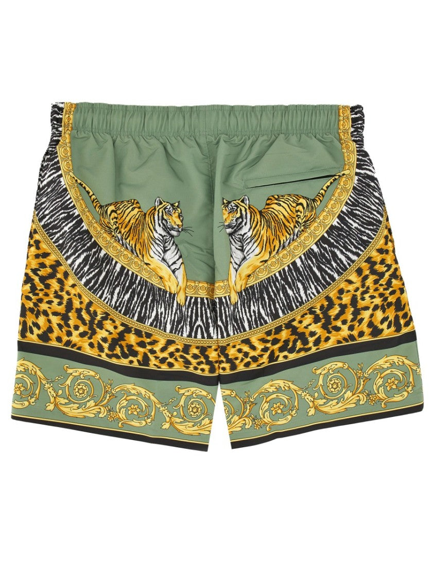 Versace "Wild Cats" Beach Bermuda Shorts