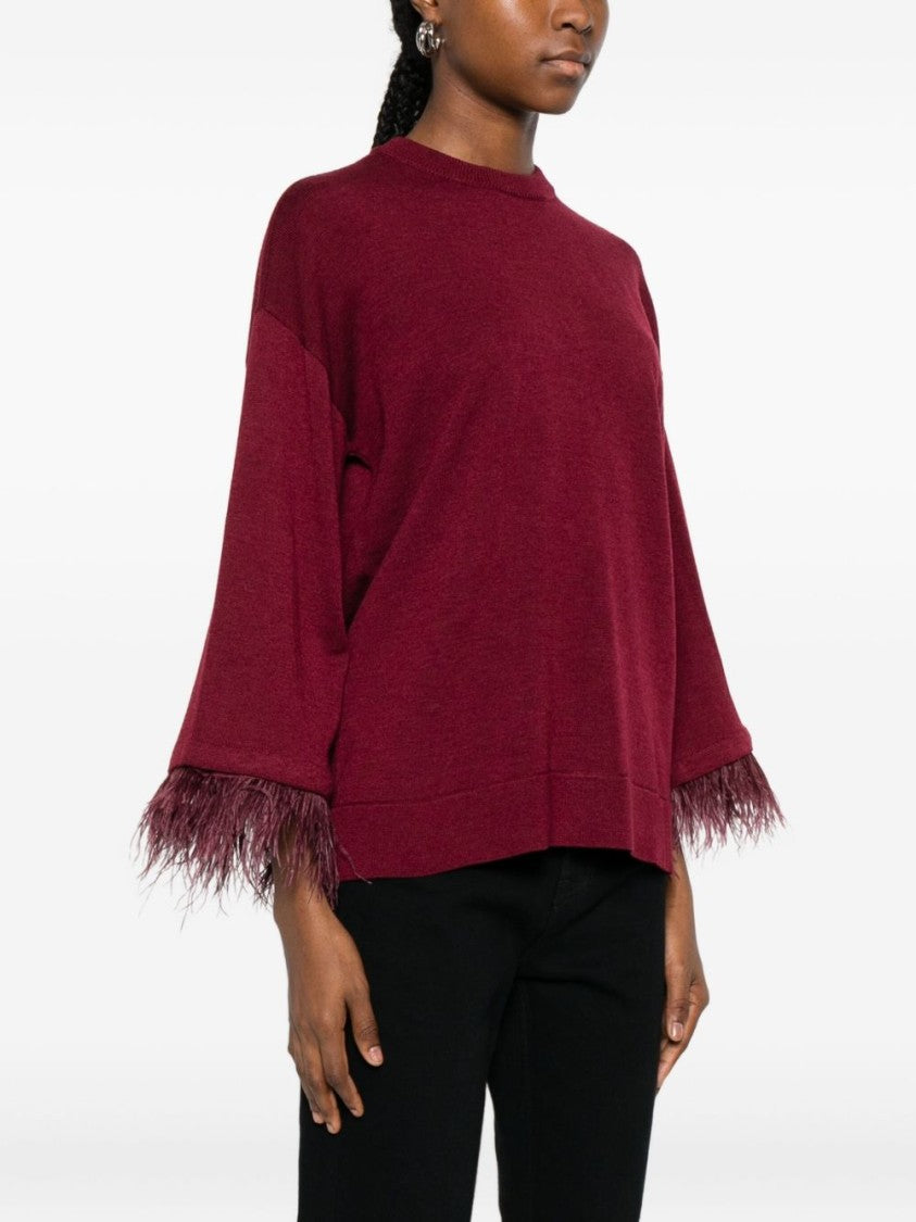 Twinset U&B Classic Knit Sweater In Rich Red