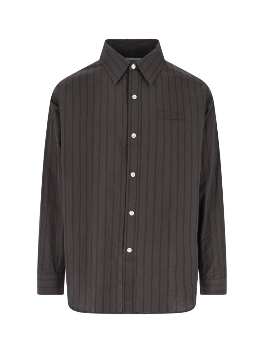 Mfpen Brown Essay Striped Cotton Shirt