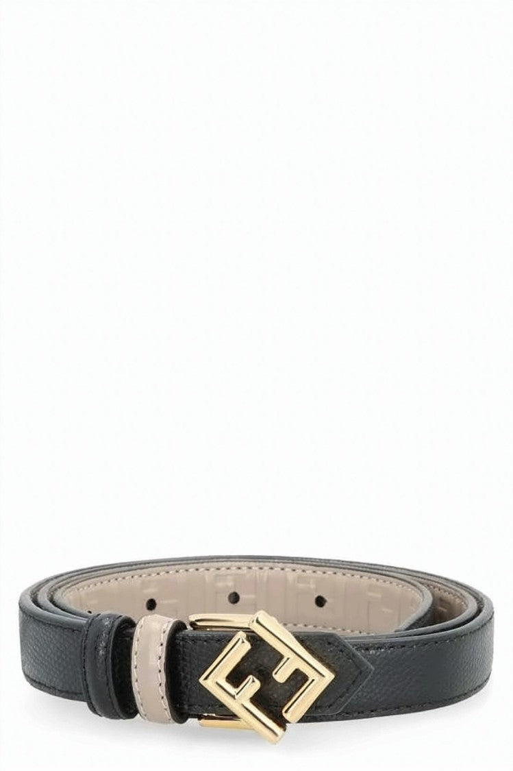 Fendi Textured Black Leather Belt