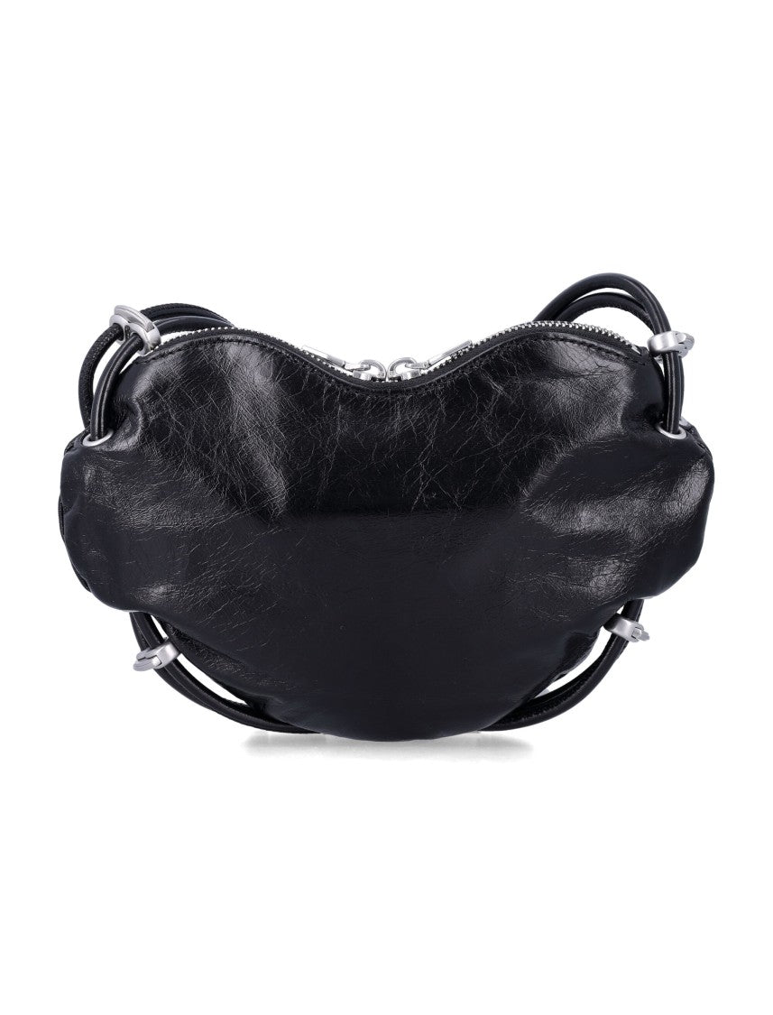 Diesel Scrunch Heart Crinkly Leather Bag