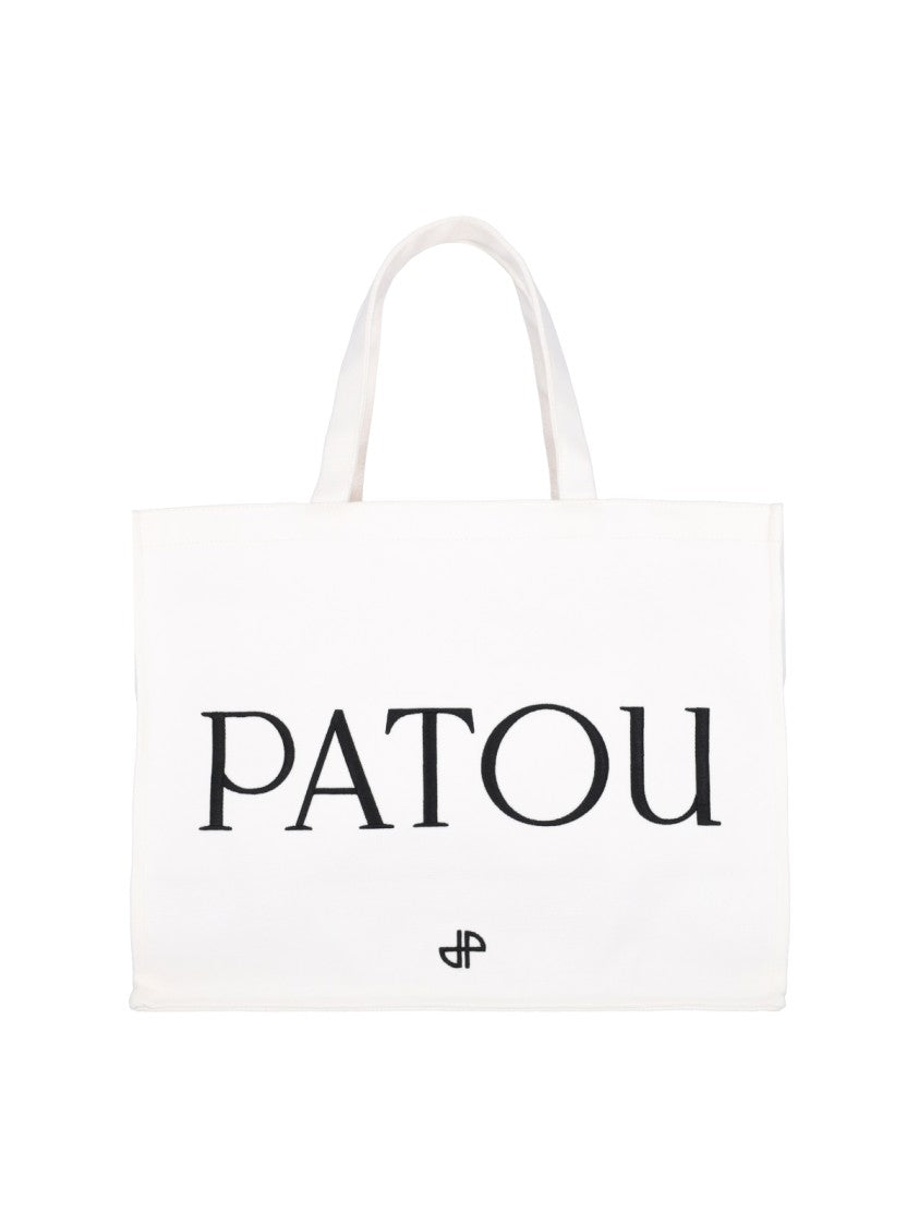 Patou Large Logo Tote Bag – White