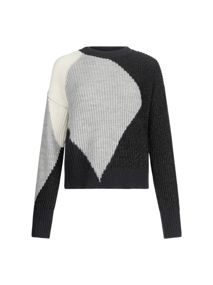 Liu Jo Color-Blocked Geometric Knit Sweater