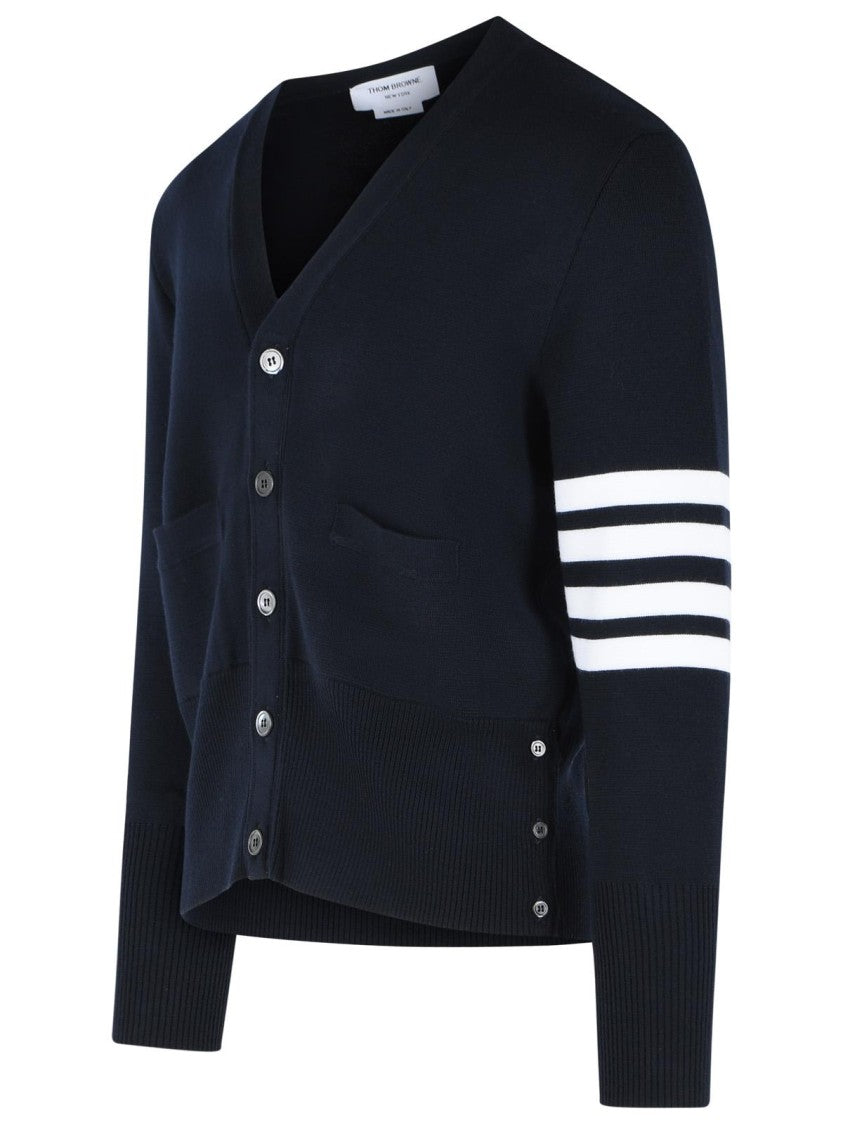 Thom Browne 'Milano 4 Bar' Navy Virgin Wool Cardigan