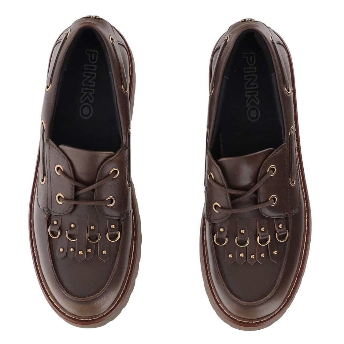 Pinko Brown Margharet 01 Leather Loafers