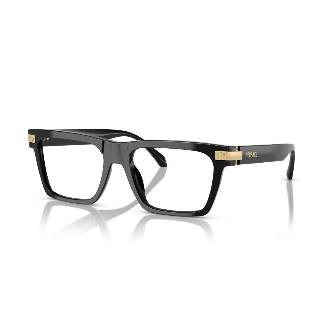 Versace 0Ve3354 Rectangular Black Acetate Eyeglasses
