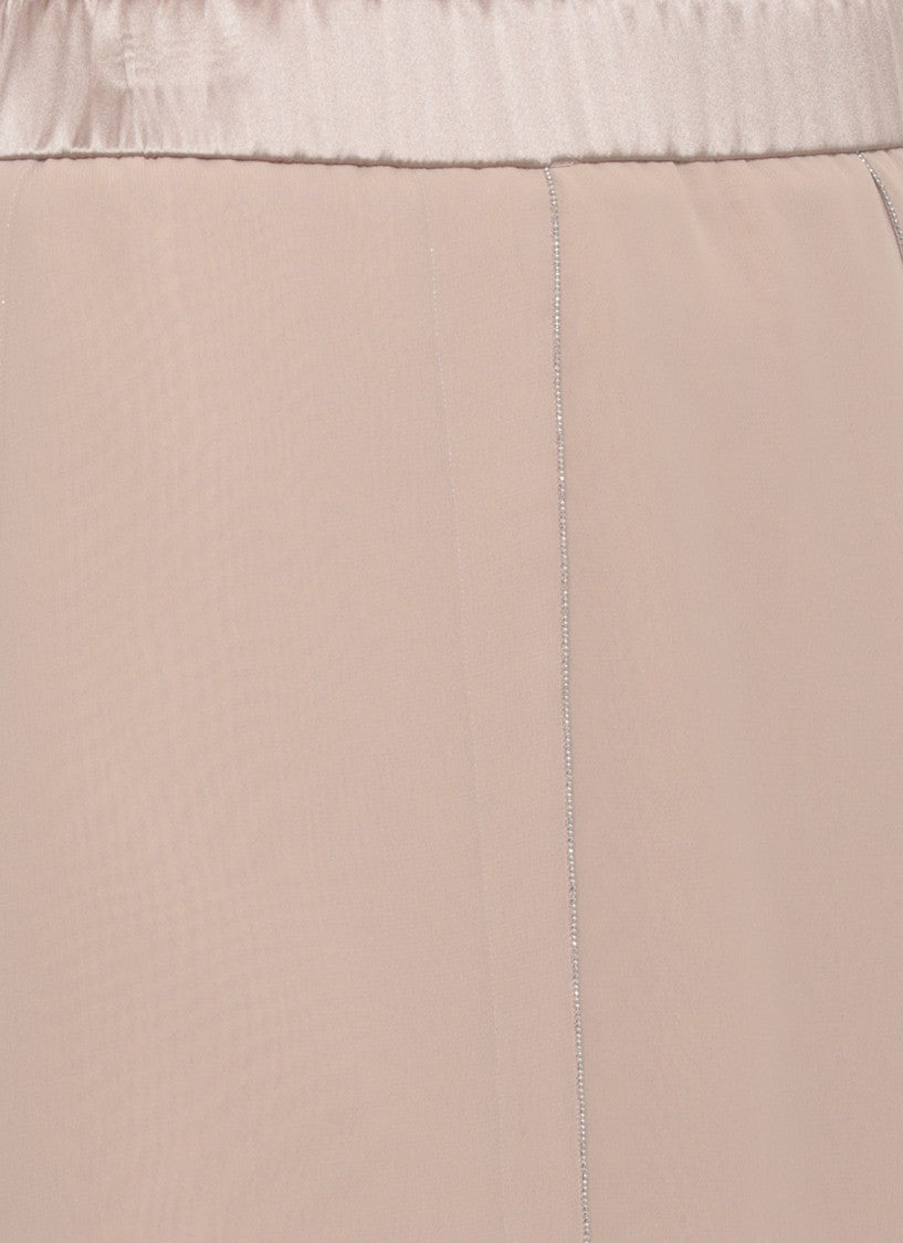 Peserico Midi Skirt With Layered Volant And Shimmering Accents