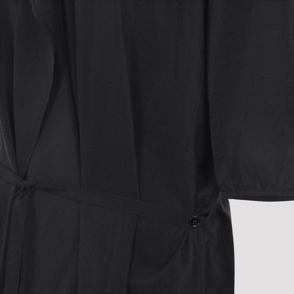 Lemaire Asymmetrical Black Silk Midi Dress