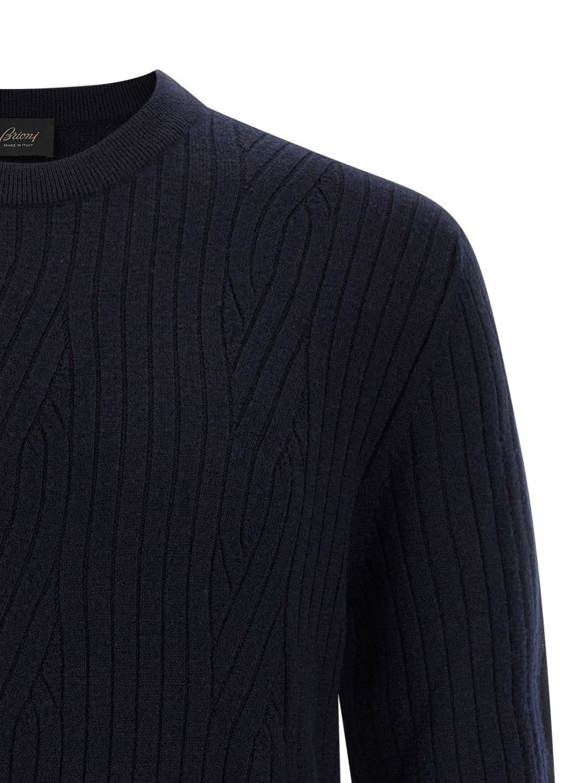 Brioni Ribbed And Braid Sweater