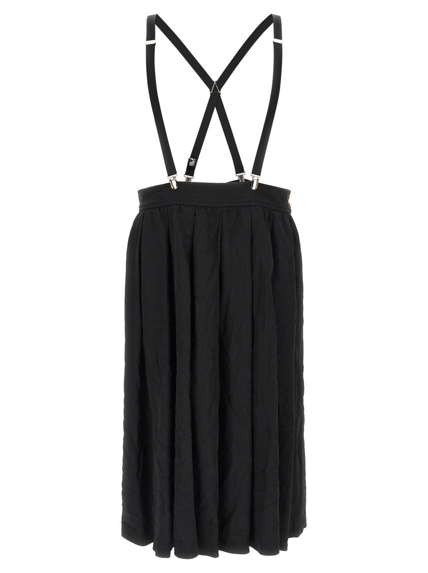 Comme Des Garçons Flared Midi Skirt With Removable Braces And Structured Waistband