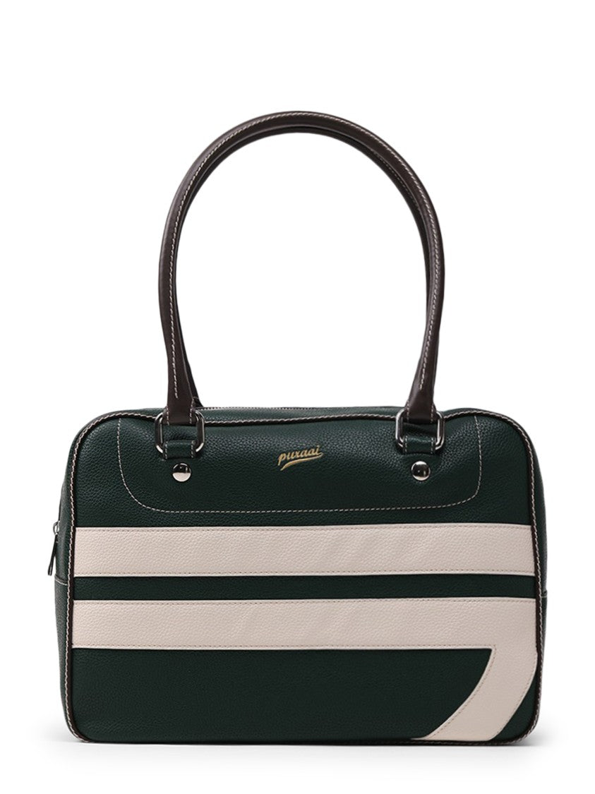 Puraai Rectangular Handbag In Deep Green