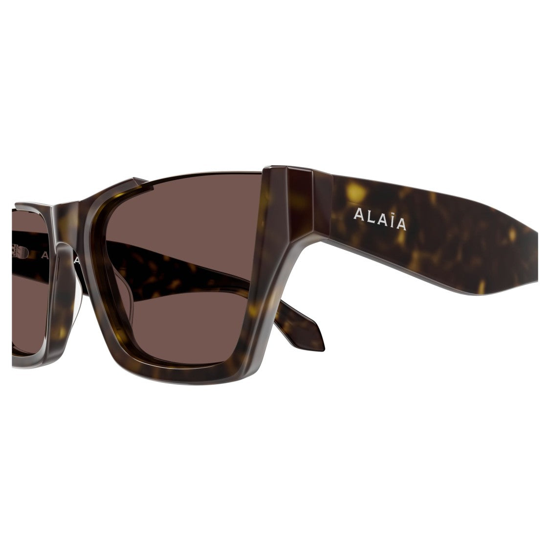 Azzedine Alaïa Angular Tortoiseshell Sunglasses With Dark Rectangular Lenses
