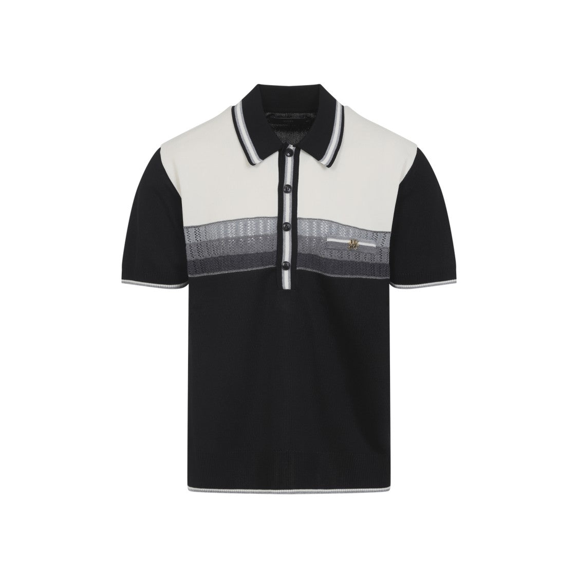 Amiri Color-Block Striped Polo With Gold-Tone Logo