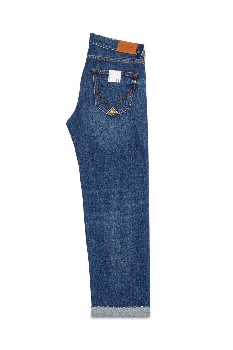 Roy Rogers Straight Jeans Raw-Cut Hem And Logo