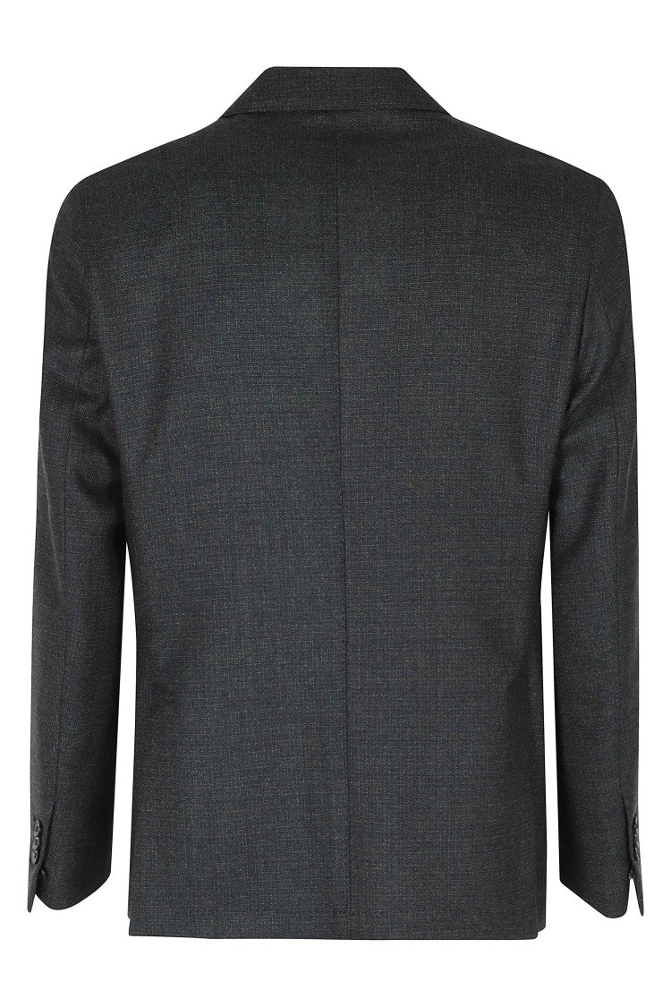 Breras Milano Green Single-Breasted Virgin Wool Jacket