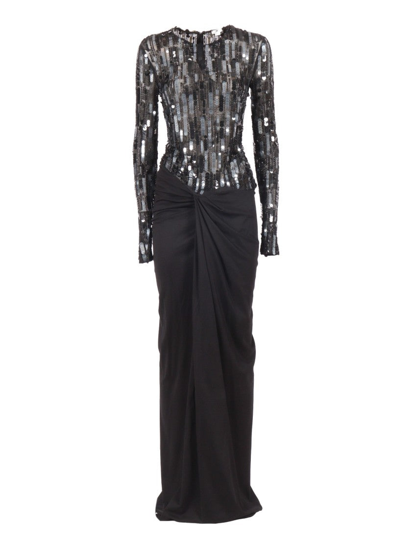 Elisabetta Franchi Midi Dress With High Neckline