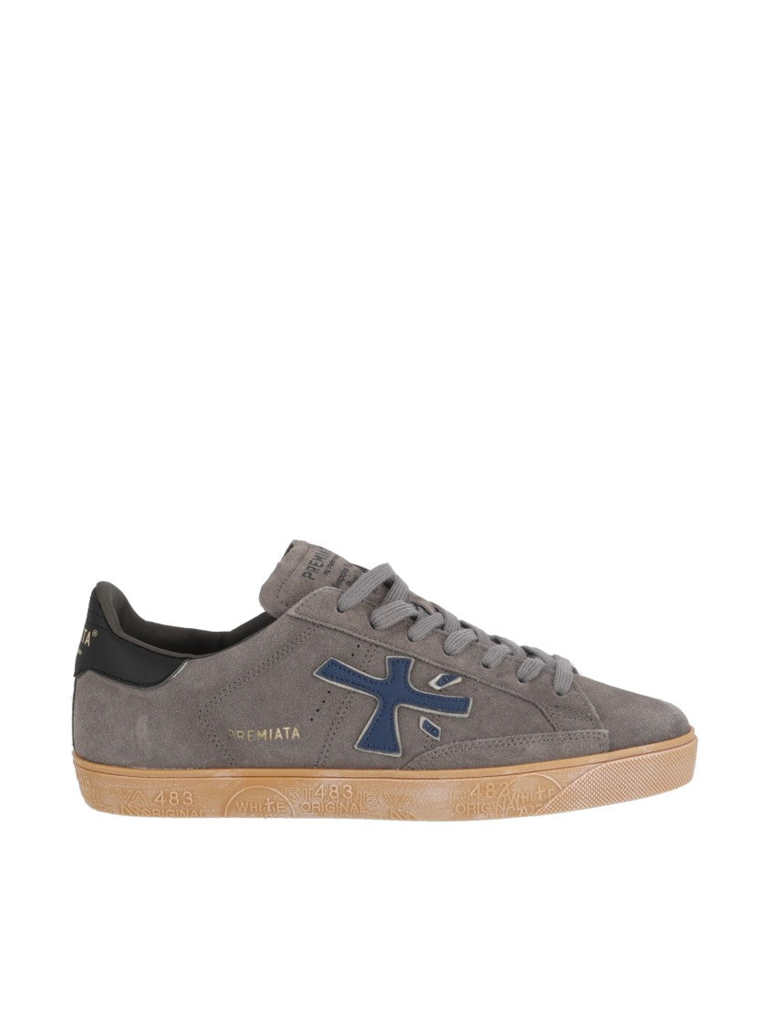 Premiata Taupe Steven Soft Suede Low-Top Sneakers
