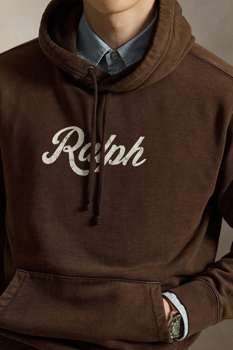 Polo Ralph Lauren Dark Brown Washed Script Pullover Hoodie