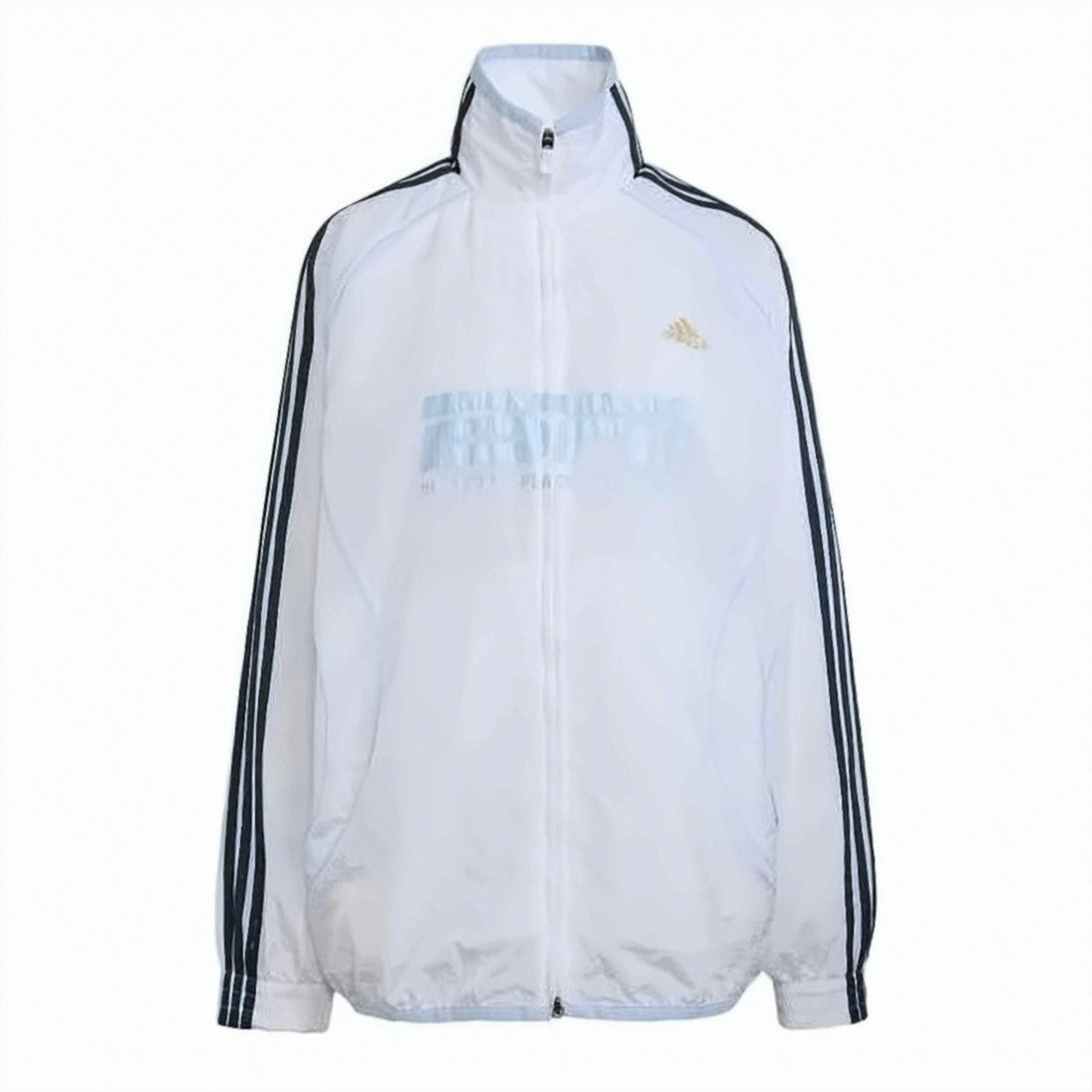 Adidas Lightweight Zip-Up Jacket With High Collar And Contrasting Stripes