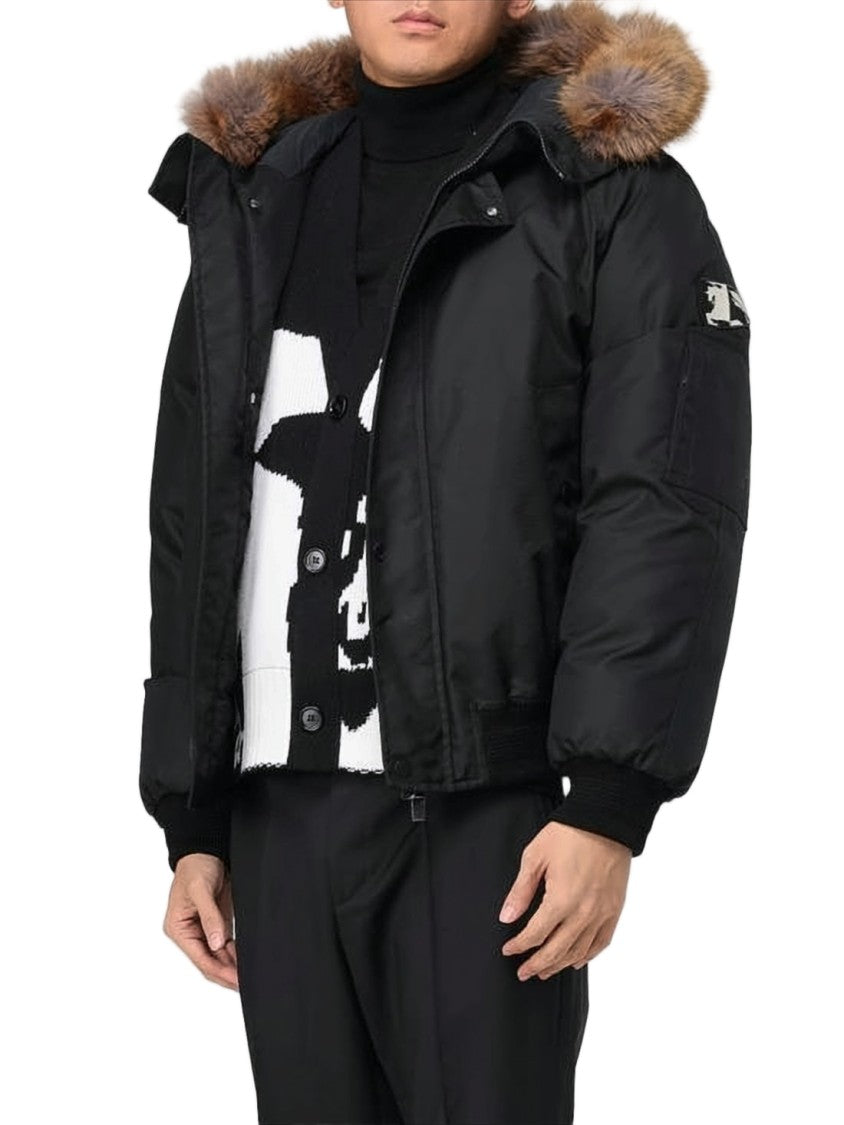 Burberry Insulated Black Padded Jacket With Fur-Trimmed Hood