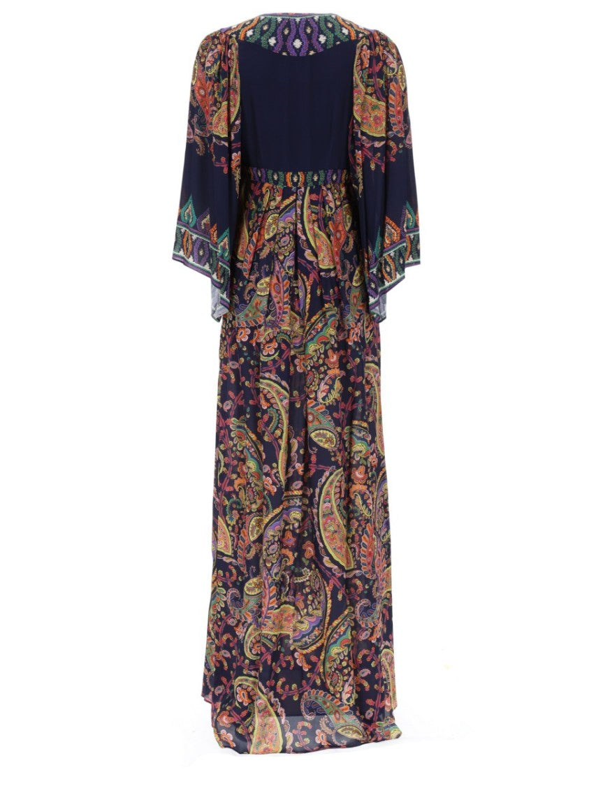 Etro Dark Backdrop Enchanting Paisley Viscose Day Dress