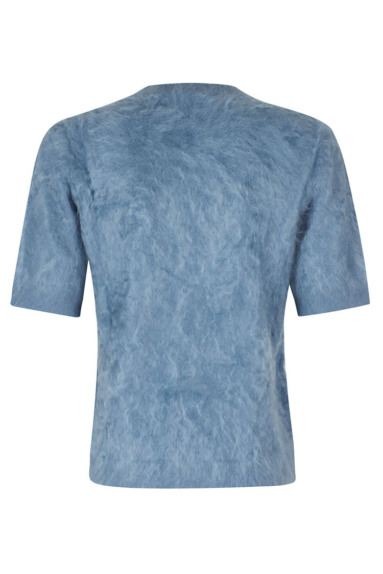 Seventy Light Blue Crew-Neck Sweater With Ribbed Trim By Seventy
