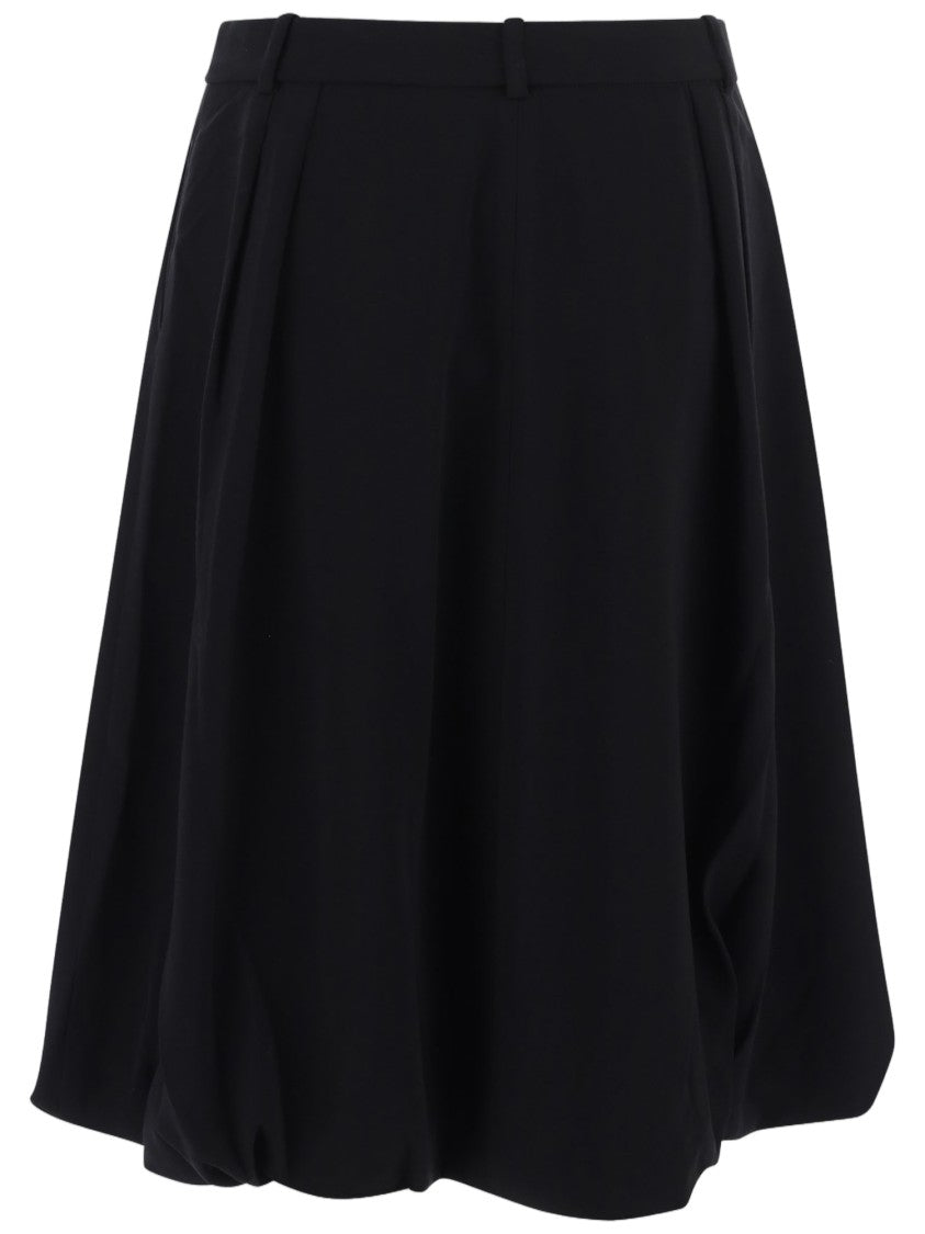 The Garment Black Voluminous Flared Acetate-Blend Midi Skirt