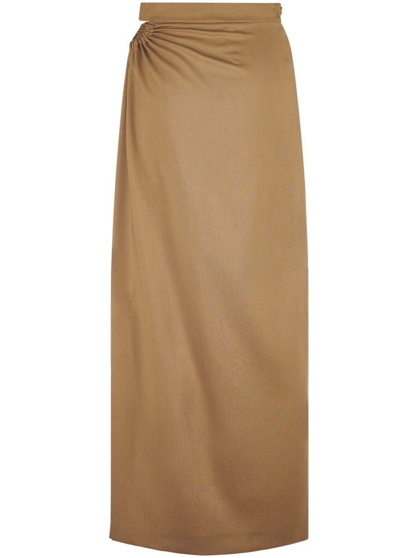 Max Mara Floor-Length Brown Skirt