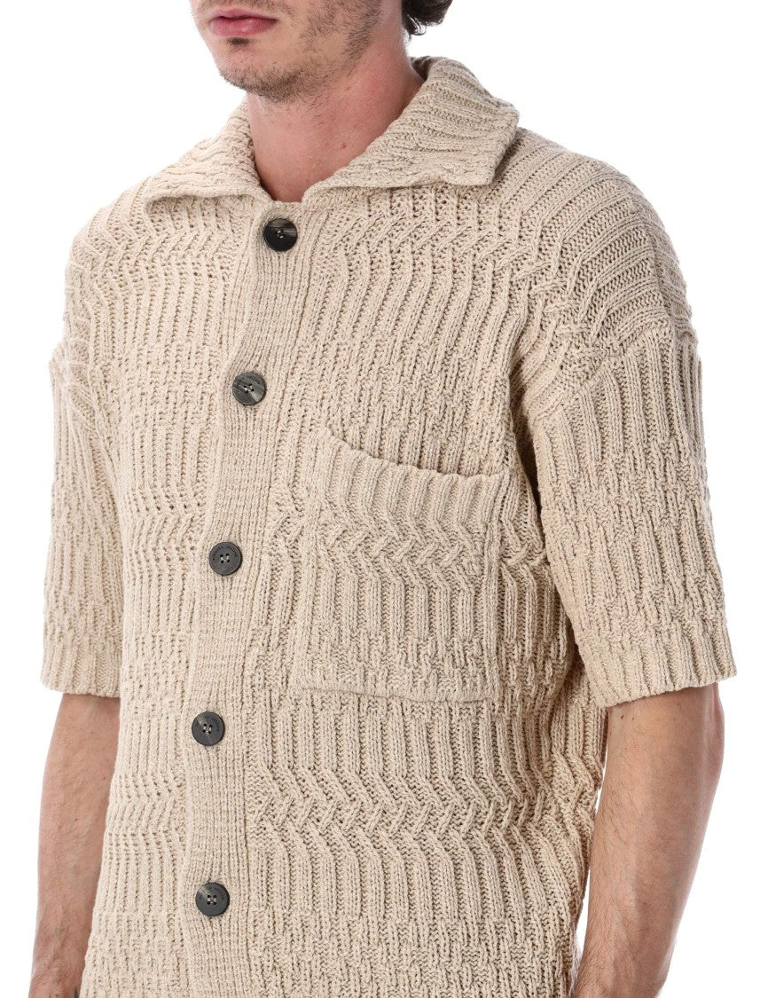 Roberto Collina Short Sleeve Structured Knit Cardigan