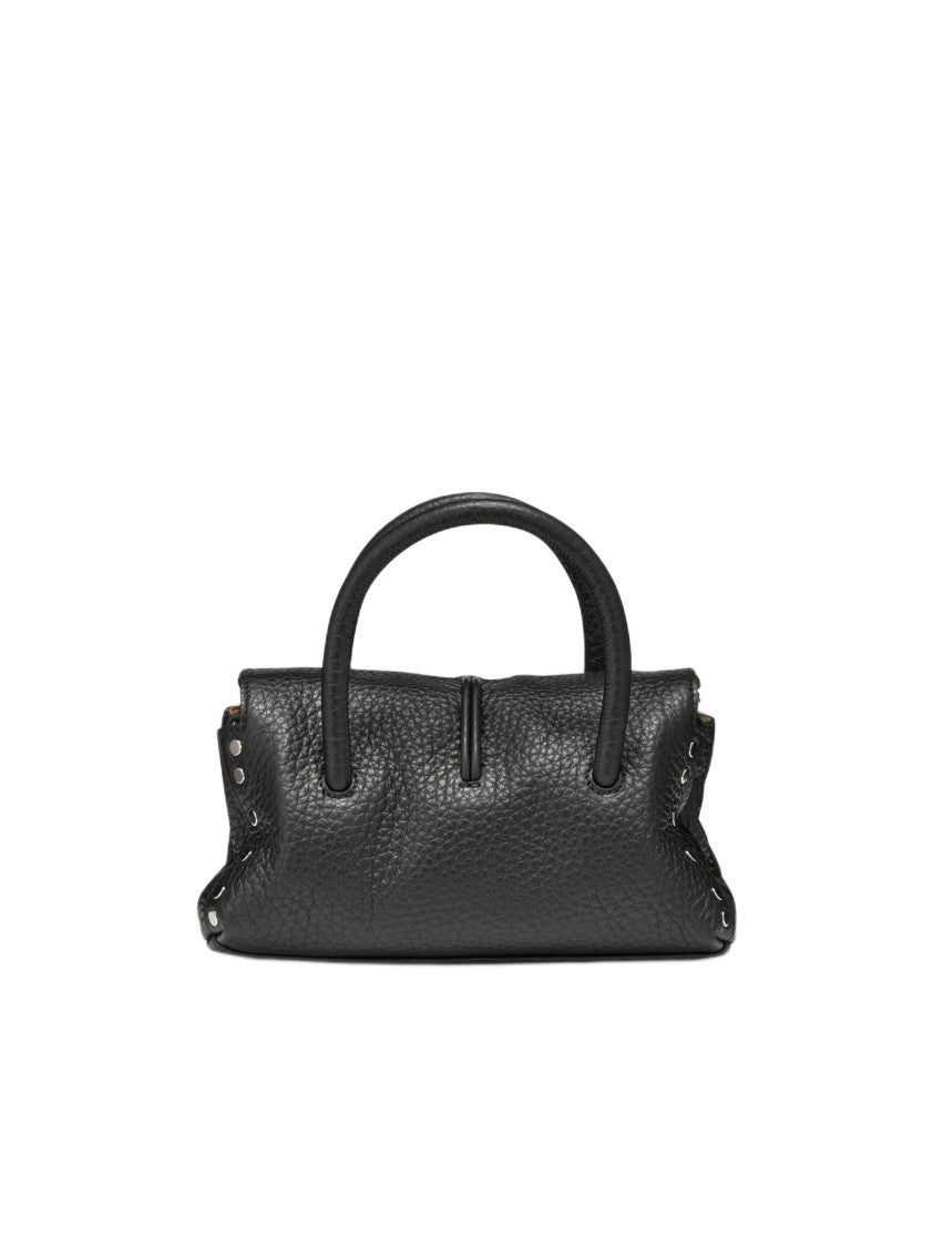 Zanellato Compact Textured Tote Bag With Silver Details