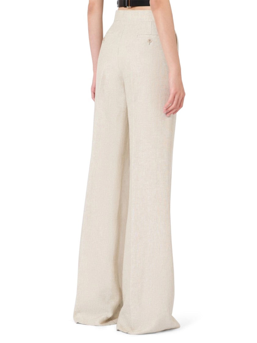 Max Mara Wide-Leg Trousers With High Waist And Pleated Detail