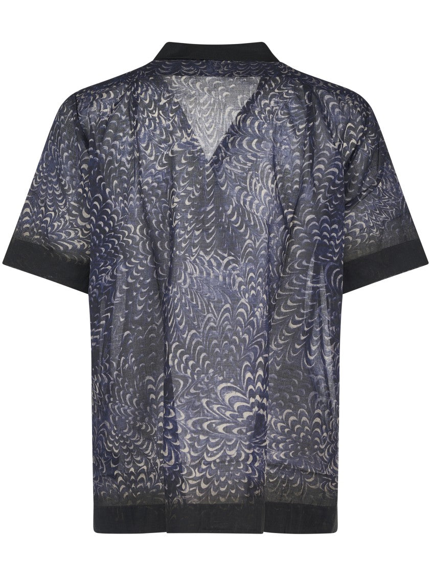 Dries Van Noten Short-Sleeved Shirt With Unique Swirling Pattern