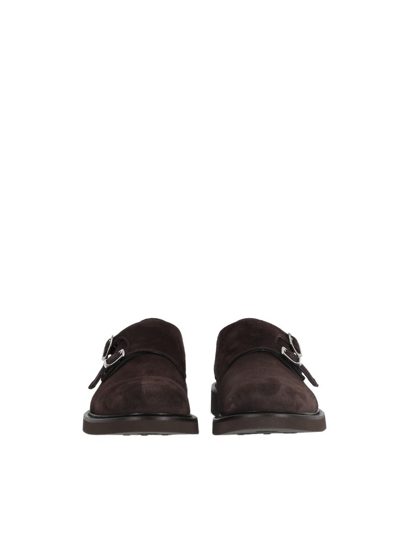 Doucal's Visone Terre Double Buckle Cap Toe Suede Shoes