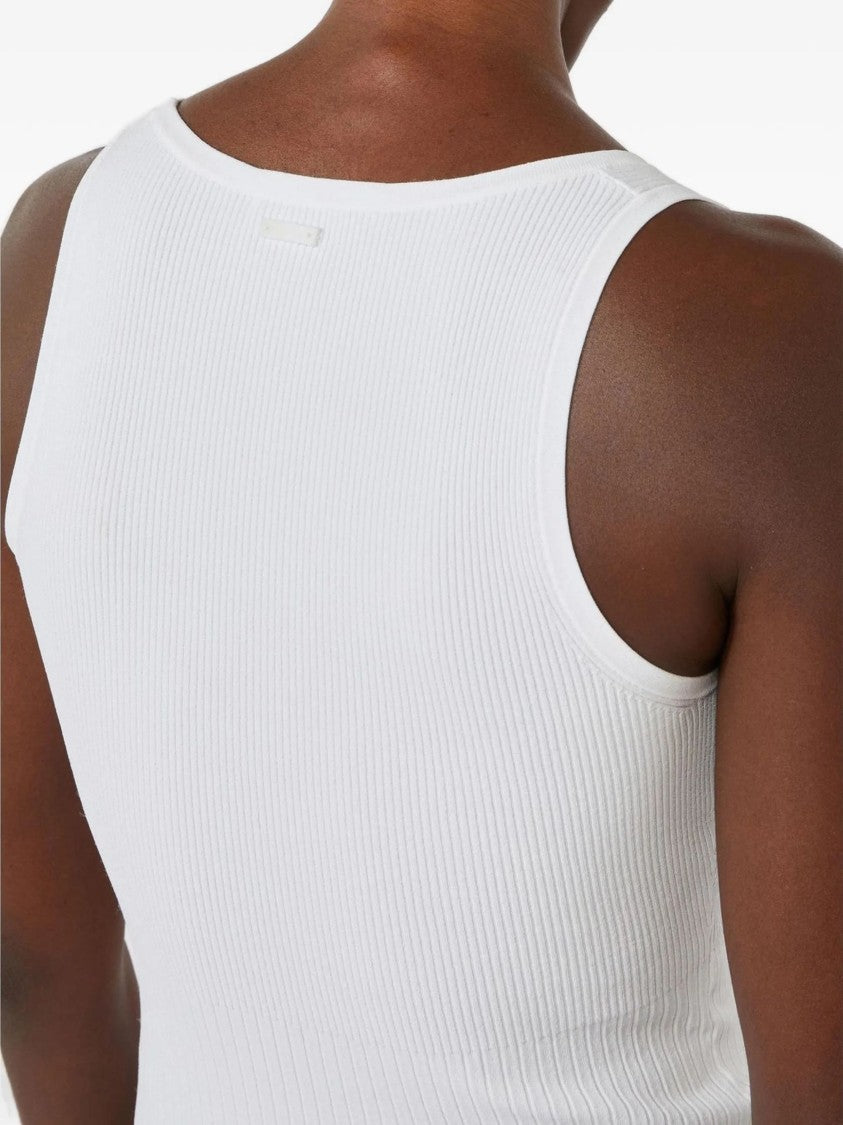 Max Mara White Scoop Neckline Cotton Tank Top