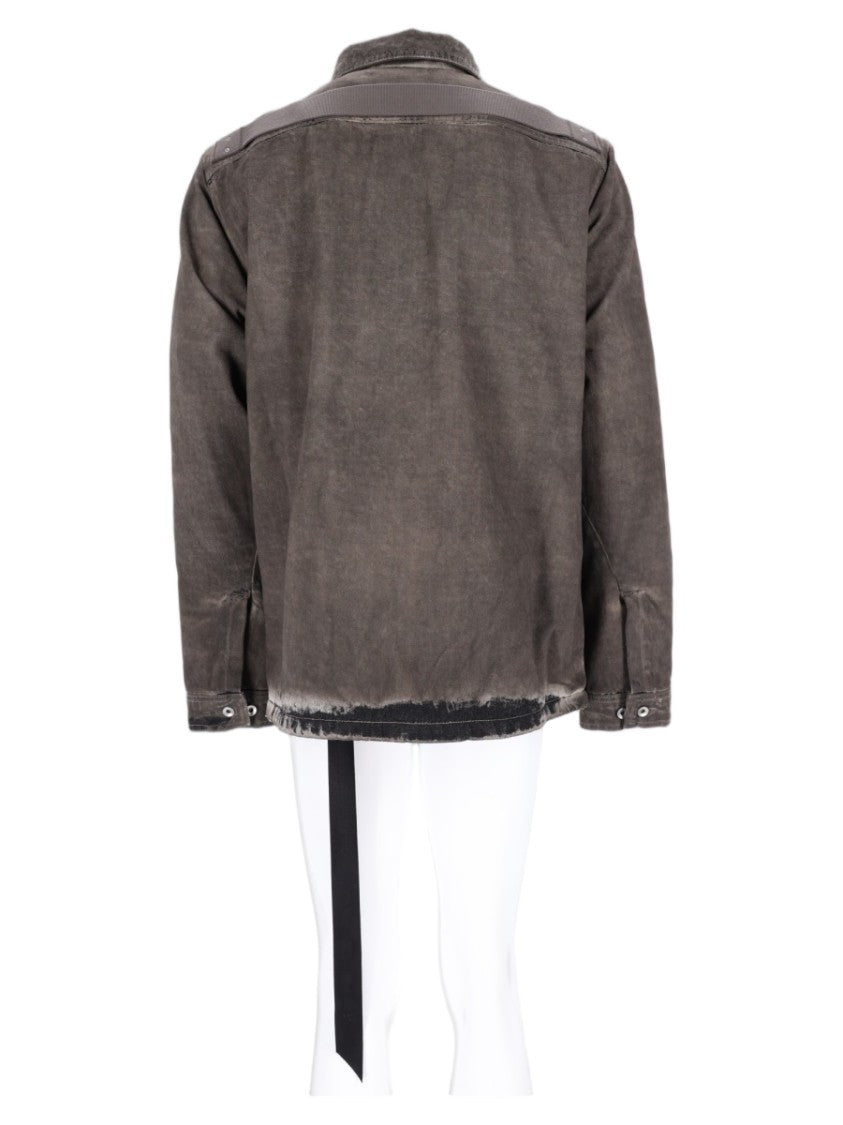 Drkshdw By Rick Owens Vintage-Inspired Grey Cotton Sports Jacket