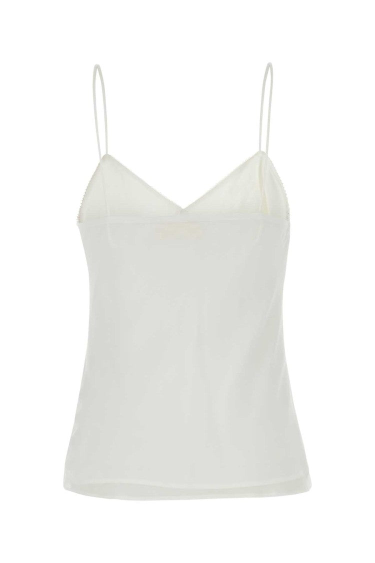 Max Mara White Georgette Opache Top