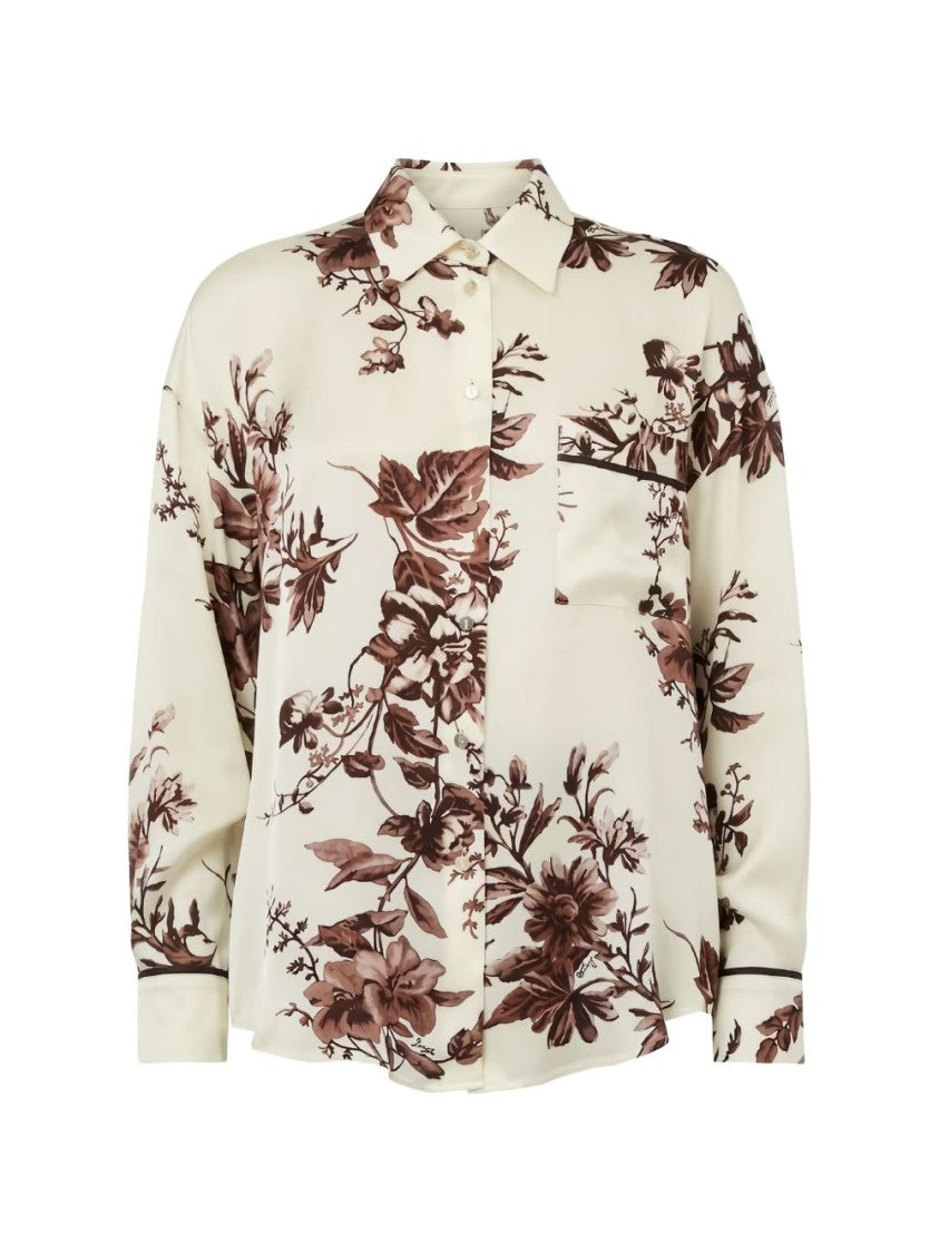 Liu Jo White Floral Print Shirt