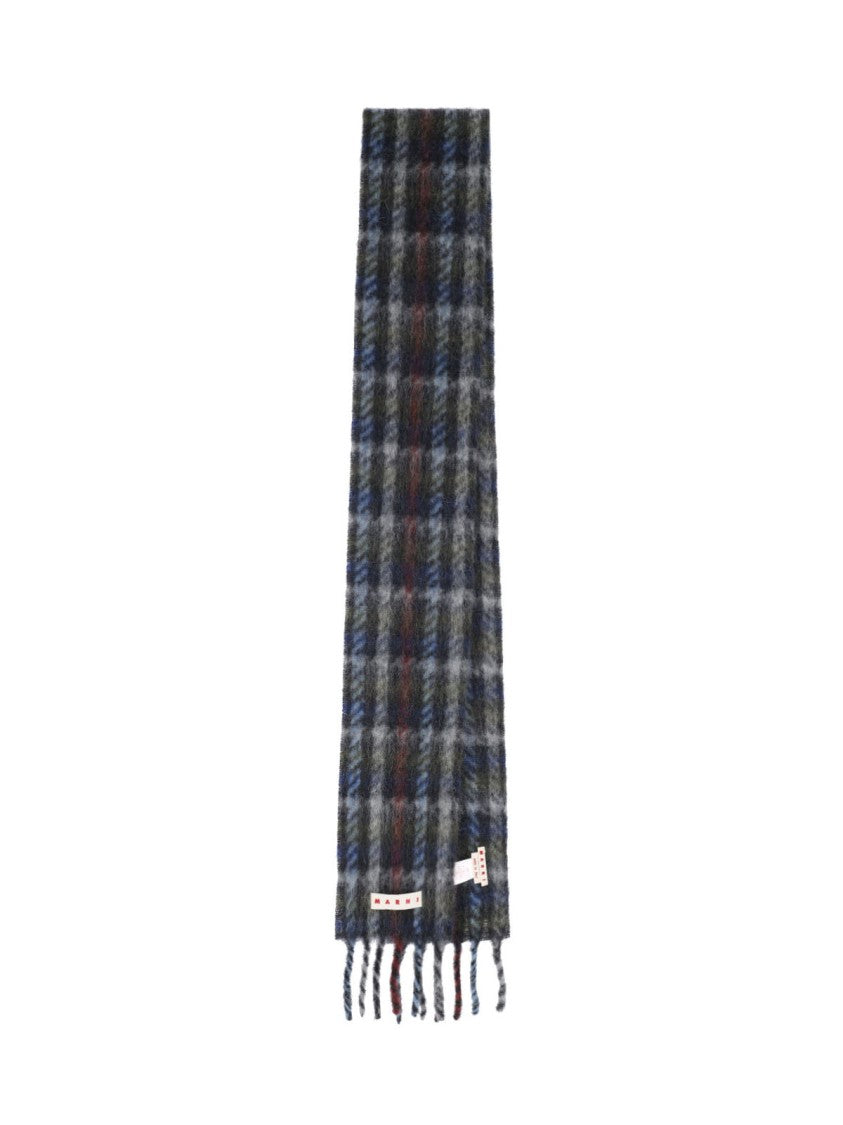 Marni Multicolor Striped Logo Scarf