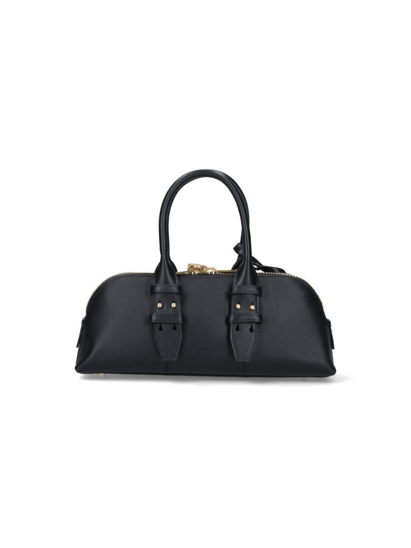 Pinko Structured Black Handbag With Minimalist Design