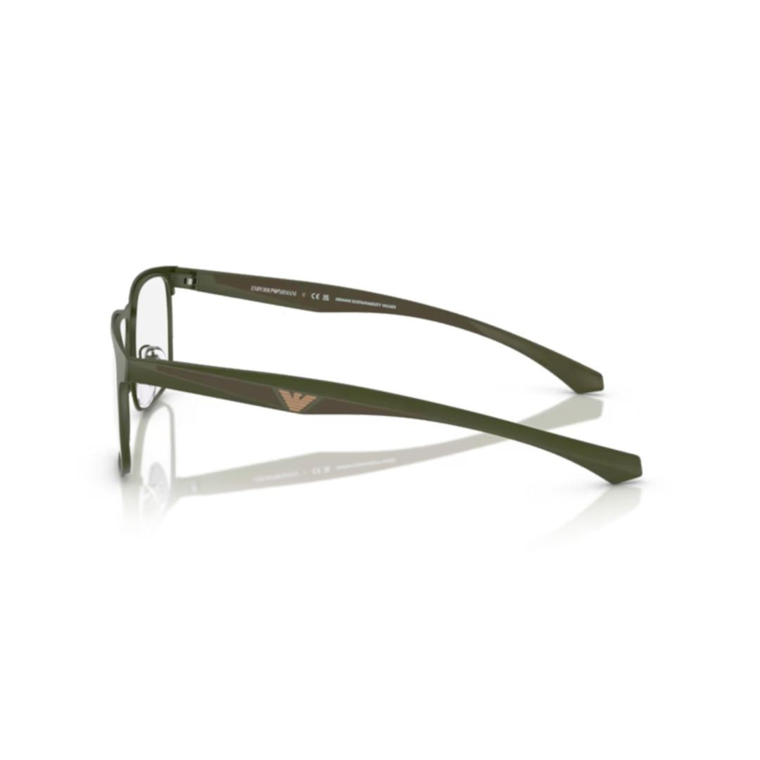 Emporio Armani 0Ea1163 Rectangular Metal Frame Eyeglasses With Adjustable Nose Pads