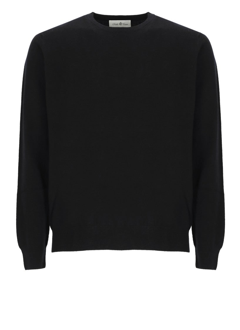 Della Ciana Black Wool-Blend Crew Neck Sweater