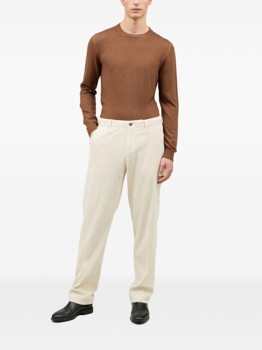 Boglioli Wide Wale Corduroy Trousers With Straight Leg