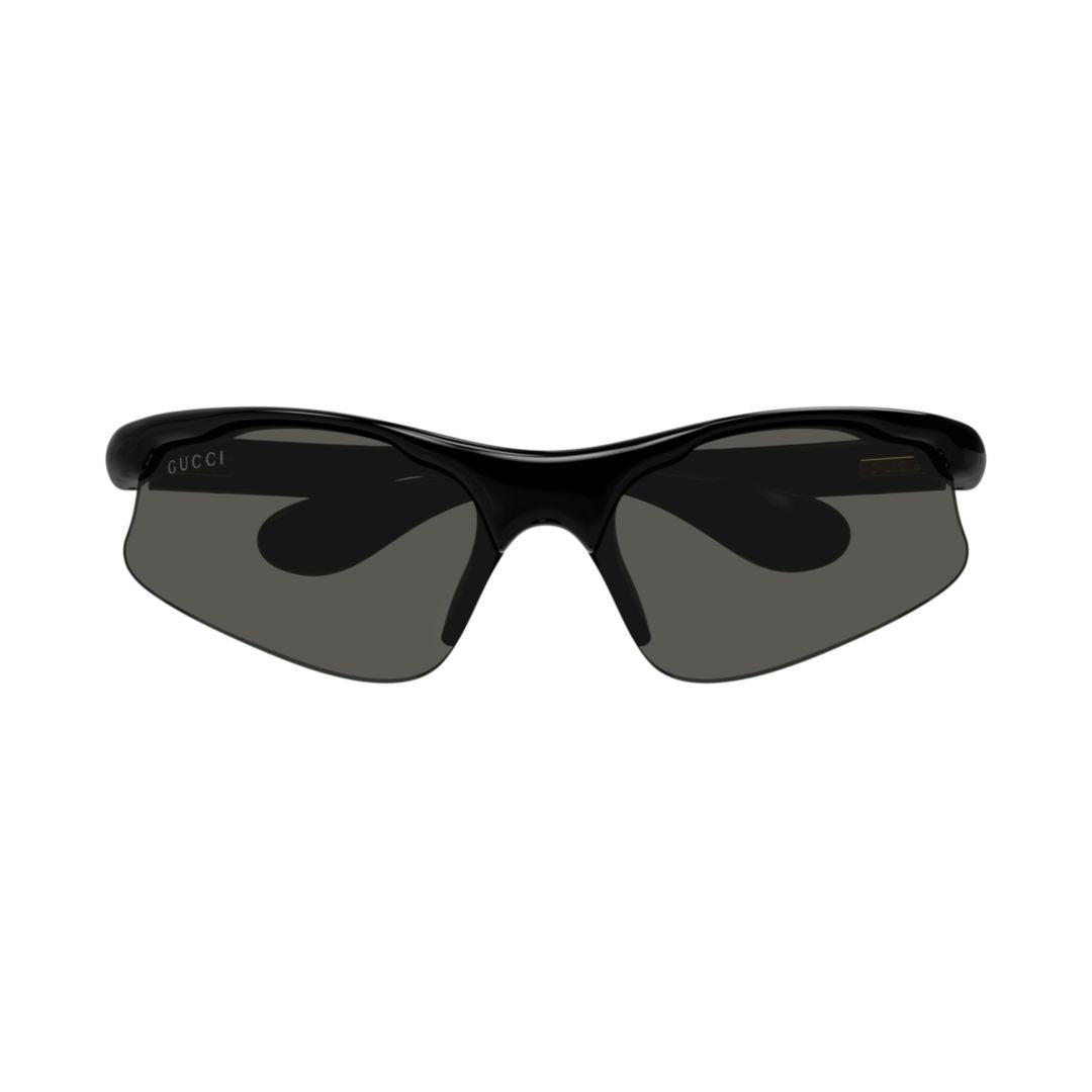 Gucci Wraparound Sunglasses With Glossy Black Frame