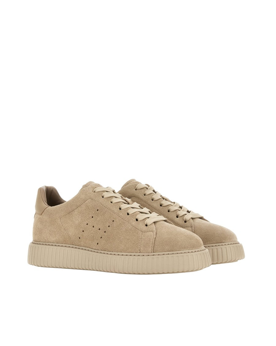 Hogan Corda H-Stripes Perforated Suede Sneakers