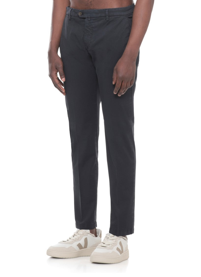 Briglia 1949 Blue Bg04 Cotton Straight-Leg Pants