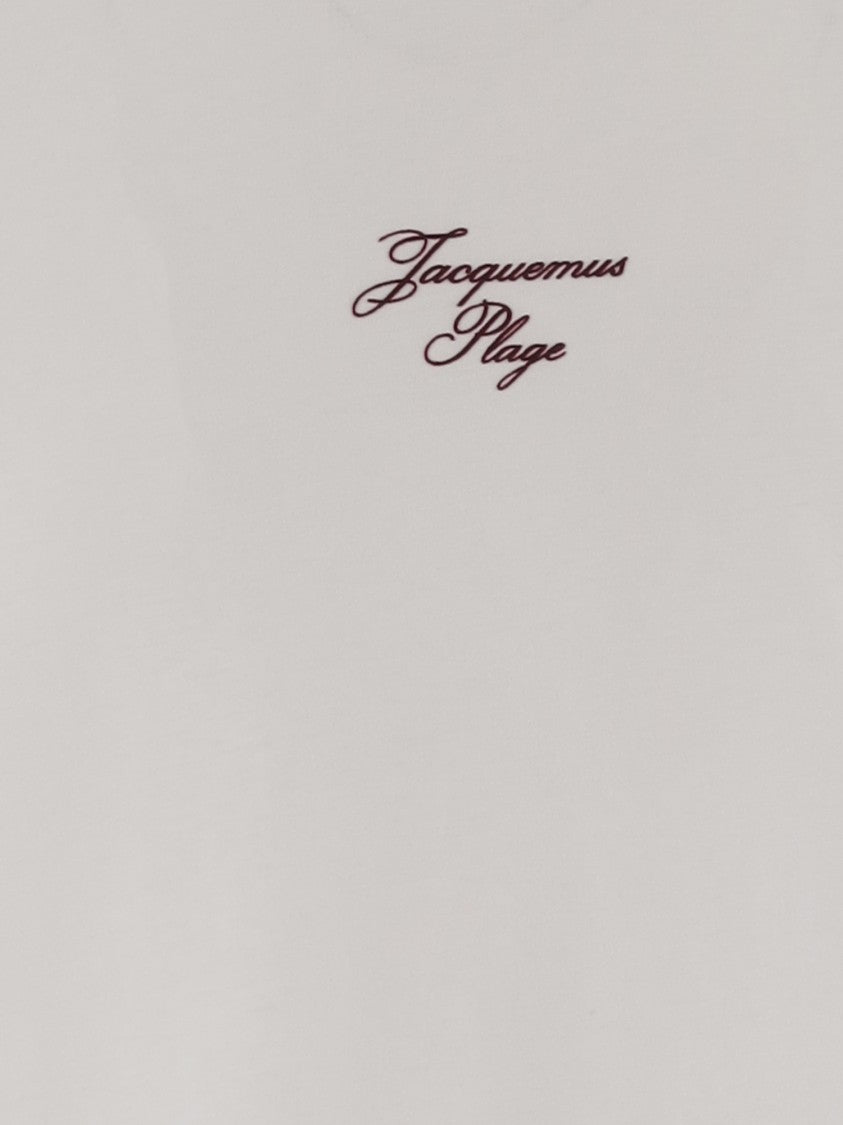 Jacquemus Minimalist White Cotton T-Shirt With Logo Detail