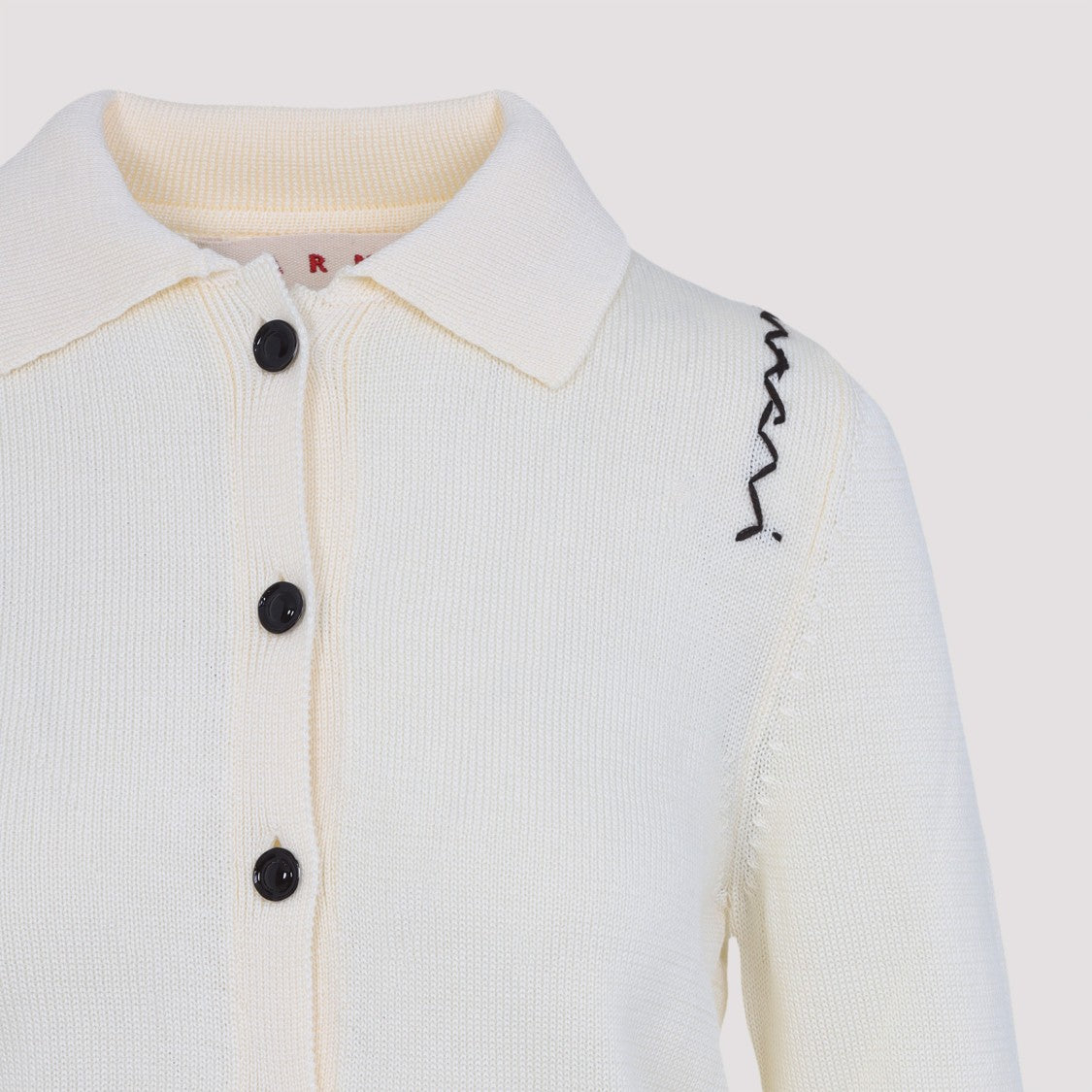 Marni Classic Collar Cardigan With Puffed Sleeves