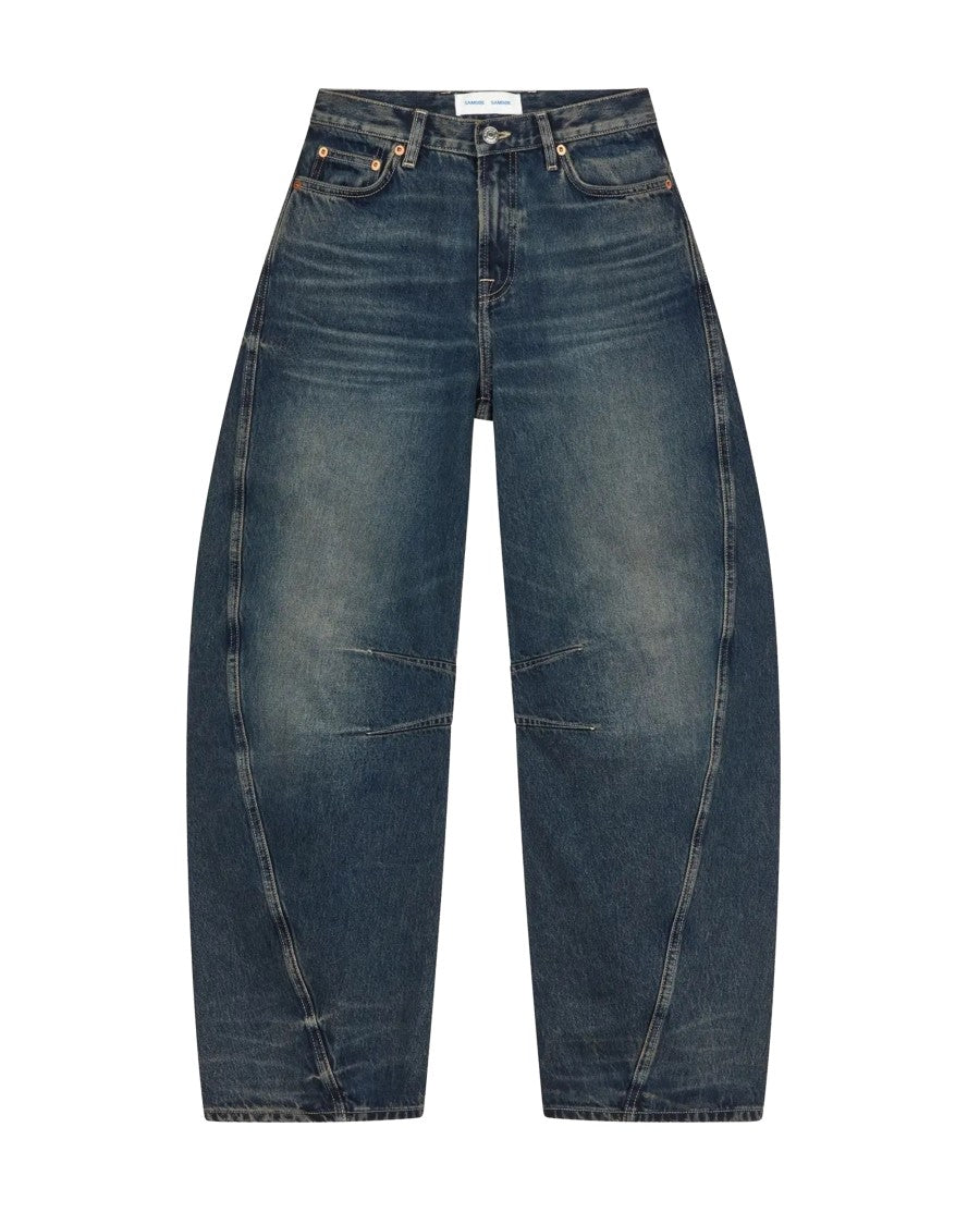 Samsøe Samsøe Saharpo Mud Wash Wide-Fit Curved-Leg Jeans