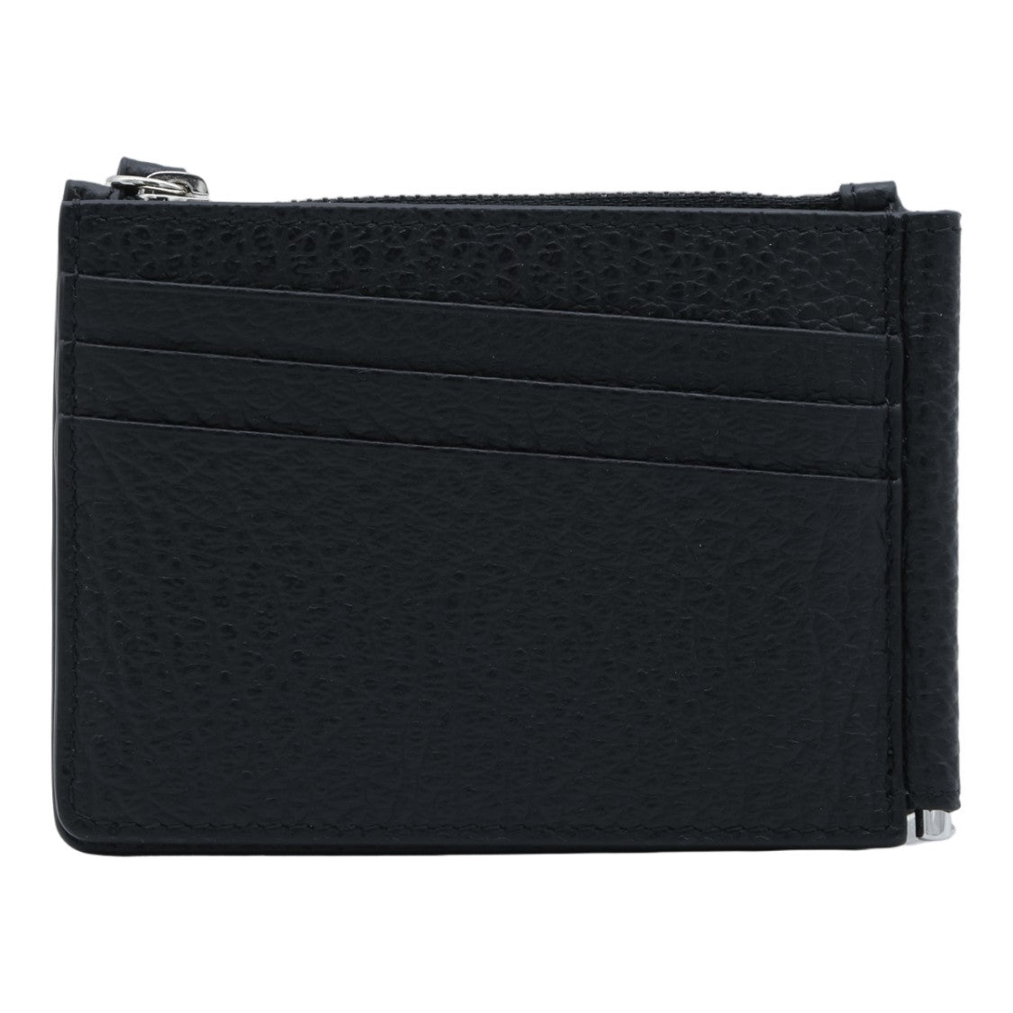 Maison Margiela Textured Leather Wallet With Zippered Closure