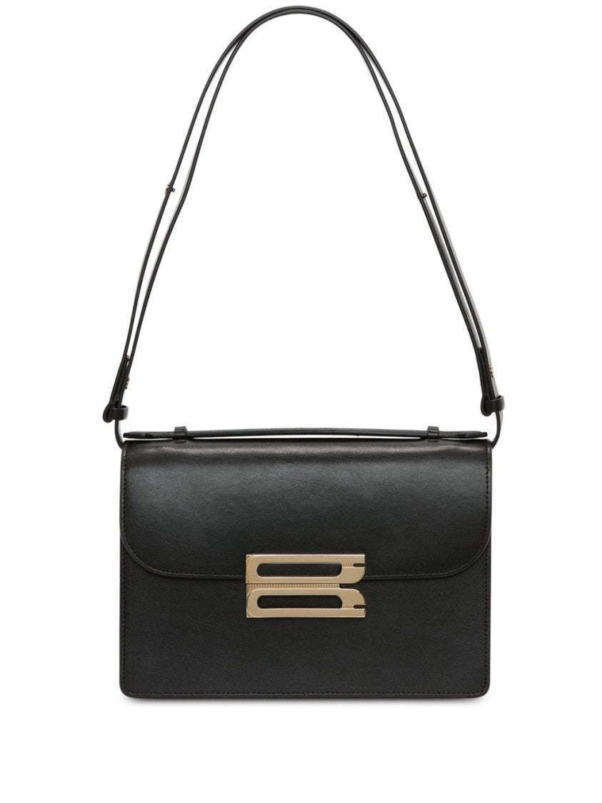 Victoria Beckham Structured Black Calfskin Shoulder Bag